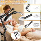KALVISH New Upgrad 2-in-1 Lash Light for Eyelash Tech, Foldable LED Half Moon Floor Lamp, Esthetician Light for Tattoo Art, Nail, Craft,Extensions - Adjustable Brightness Color, Rotating Arm(Black)