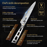 17-Pack kitchen knife set, wooden blocks,sharp high carbon stainless steel blades,hardwood handles,Sharpener,chicken bone clipper,microfiber towels,gift packaging,for families, restaurants, chefs.