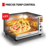 TOSHIBA ChefFry Air Fryer Toaster Oven Combo with Toast, Bake, Broil, Pizza & Dehydrate, 26.4-Quart Capacity, Stainless Steel