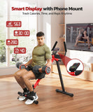 Yoleo Multi-Functional Ab Machine, Foldable Ab Workout Equipment, Ab Trainer Machine for Stomach Workout, Ab Crunch & Rowing Machine
