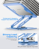 Adjustable Laptop Stand, Computer Stand with 360 Rotating Base, Ergonomic Laptop Riser Mount for Desk Foldable