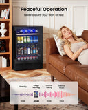 ICEVIVAL 24 In Beverage Refrigerator, 112 Cans & 8 Bottles Wine Fridge with Double-Layer Glass Door, Built-In or Freestanding Wine and Beverage