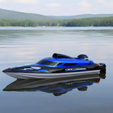XDJXWJN 14 inch Big RC Boat Remote Control Boat for Kids and Adults, 25 KPH Fast RC Speed Boat with Two 1100mAh Batteries, Waterproof Toy Boats for Lakes Pools & River