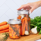 SealVax Mason Jar Vacuum Sealer Kit – Auto-Stop Electric Vacuum Sealer with Reusable Stainless Steel Lids, Compatible with Ball & Kerr Canning Jars.( White Valve )
