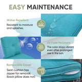 moosprr Outdoor Cushion Set of 4, Waterproof Outdoor Seat Cushions 25x22, Patio Chair Cushions for Outdoor Furniture, Couch Cushion Replacement, Include 4 Back & 4 Seat Cushions, Cyan Blue
