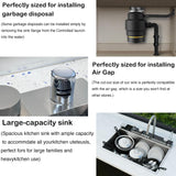 33x22 Inch Drop In Workstation Kitchen Sink - Multifunction 16 Gauge Stainless Steel Kitchen Sinks, Smart Digital Display Waterfall Chef Sinks with Pull-down Faucet & Multiple Accessories