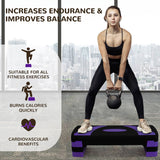 BalanceFrom Aerobic Step Platform Trainer with Adjustable 3-Level Risers, 400 Pound Weight Capacity – Non-Slip Exercise Stepper for Cardio, Strength, and Fitness Workouts at Home or Gym