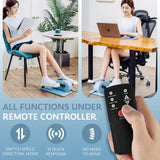 Under Desk Elliptical Exercise Machine, Electric Leg Exerciser with 12 Speeds, Forward & Reverse Modes,Quiet Compact Seated Pedal Stepper Machine (Blue)