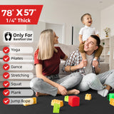 Extra Large Yoga Mat – 72"x48" or 78"x57", Non-Slip TPE Exercise Mat for Women & Men, Available in 1/4" to 1/2" Thickness, for Home Gym, Yoga, Pilates & Barefoot Workouts, with Towel, Straps & Carry Bag