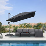 PURPLE LEAF Patio Umbrella Outdoor 10' x 10' Square Easy Assembly Black