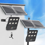 Ofuray Of-10000W Solar Flood Lights Outdoor,18Ah High-Power Solar Street Light with Motion Sensor,4 Lighting Modes, 3000K/4000K/6500K, Dusk to Dawn, 9.8FT Cable, Adjustable Angle, Pole & Wall Mount