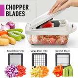 Pro-Series 10-in-1, 8 Blade Vegetable Chopper, Onion Mincer, Cutter, Dicer, Egg Slicer with Container Mueller