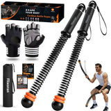 Cordless Battle Ropes Adjustable Trainer, Ropeless Weighted Portable Exercise Equipment for Home Gym Workouts, Compact Arm Strength for Men Women, Heavy Flex Rope Stick Fitness Gift