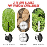 ALSO GO 21V Electric Weed Eater with Wheels,Cordless Battery Weed Wacker with Charger, 3 in 1 Brush Cutter/String