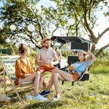 Nice C Chair with Canopy, Umbrella Chairs, Chair with Shades, Sports Chairs, w/Removable Footrest, Cooler Bag, Cup Holder for Camping, Fishing, Sports, Beach (2-P Green)