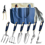 Garden Tool Set, 9-Piece Heavy-Duty Gardening Tool Set with Stylish Tool Bag, Multiple Storage Pockets