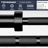TECHNOAGE 7FT Olympic Barbell, 40LB Olympic Weight Bar with 2-Inch Sleeves, 700LB Capacity Alloy Steel Weight Lifting Bar for Squat, Bench Press, Deadlift, Strength Training, Home Gym, Black