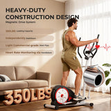 ANCHEER Elliptical Exercise Machine, Elliptical Machine for Home, Hyper-Quiet Smooth Magnetic Driving System, Elliptical Trainer with 15.5"-20" Stride, 350LBS Capacity with Multiple Resistance Levels