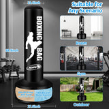 Standing Punching Bag for Adults with Pump and Gloves, 69'' Kick Boxing Bag with Stand Inflatable Freestanding Heavy Bag Kicking Bag for Training MMA Muay Thai Fitness YORWHIN