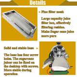 HayWHNKN Manual Sugar Cane Juicer 3 Rollers Sugar Cane Juice Extractor Sugarcane Press Juicer 2.36IN Inlet High Juicing Rate Sugarcane Press Machine with 2 Peeling Knives, 10.6IN Crank Wheel