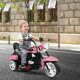 Costzon Kids Motorcycle, 6V Battery Powered Ride on Chopper Motorcycle w/Horn, Headlight, 3-Wheel Stable Ride on Toys, Electric Toddler Motorcycle for Kids, Gift for Boys Girls (Pink)