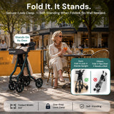 StepPilot Zero Wobble Rollator Walker with Seat for Seniors, 350lb Capacity, 18" Extra Wide Seat, 8" Wheels & Dual Brake, One-Hand Folds to 9.6", 7-Level Handle Adjustable, Cup Holder & Cane Clip