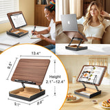 HUMANCOZY Book Stand with Storage, Book Holder for Reading Hands Free