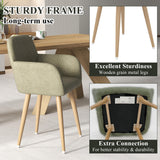 Home Office Desk Chair, Corduroy Vanity Chair 2PCS for Teen Girls, Green
