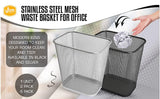 Ybmhome Steel Mesh Rectangular Open Top Waste Basket Bin Trash Can for Office Home 8x12x12 Inches 1103s (1, Black)