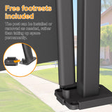 Side Awning with Privacy Screen Protection, Carbon Gray Waterproof & UV-Resistant Outdoor Side Pull Shade for Patios
