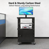 24*18*41.5'' Steel Large Av Cart,Mobile Av Cart,Rolling Presentation Carts