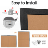 Board2by Cork Board Bulletin Board 36 x 48, Black Wood Framed 4x3 Corkboard, Foldable Office Board for Wall Decor, Large Wall Mounted Notice Pin Board with 36 Push Pins for School, Home & Office