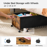Under Bed Storage with Wheels, Bigger Size, Wooden Under Bed Storage Containers, Under Bed Shoe Organizer FOUCSSOMEI