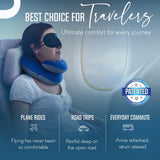 BCOZZY Travel Neck Pillow for Airplane – Patented Double Support for Head, Neck, and Chin. Best for Long Flights, Plane Sleeping, and Car Rides. Adjustable Size. Fully Washable. Carry Bag. Large, Gray