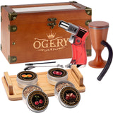 OGERY Cocktail Smoker Kit, Whiskey Smoker Kit with Smoking Gun, Old Fashioned Bourbon Smoker Box and 4 Flavors Wood Chips, Unique Anniversary Birthday Gifts for Men, Dad, Husband (No Butane)