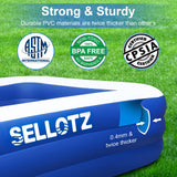 Kids and Adults, 120" X 72" X 22" Oversized Thickened Family Swimming Pool for Toddlers SELLOTZ