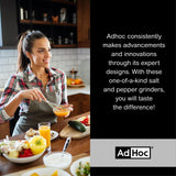 AdHoc Electric Salt & Pepper Grinder - One-Button Operation - Uses SilentDrive for Quiet Operation - Battery Powered - Mill with CeraCut Ceramic Grinders - Regular