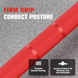 RitFit Elite 6.6ft Olympic Barbell, Robust 33lb Barbell for Weightlifting and Powerlifting, Superior Olympic Bar with Exceptional 900lbs Load Capacity, Weight Bar for 2” Standard Plates Sliver/Red