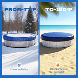 Winter Round Pool Cover 15ft for Above Ground Pools,200GSM thickend and Tear-resistand,Triple Windproof Design, Thermal Insulation, UV Protection