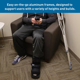 BodyMed Aluminum Crutches, Small (Pair) - Adjustable Height (4'6" - 5'0"), Lightweight Design, Padded Underarm Cushions & Hand Grips, Non-Slip Rubber Tips - Supports Up to 300 Pounds