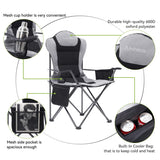 Aohanoi 2 Pack Camping Chairs for Heavy People,Outdoor Folding Camp Chairs for Adults with Cup Holder & Cooler Bag for Outside,Outdoor Lawn Chairs Supports Up to 400lbs