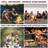Charcoal Grills Outdoor BBQ Grill with 2 Side Table,Barbecue Grill Smoker with 343 Sq.in.Cooking Area for Outdoor Cooking Backyard Camping Picnics Beach by DNKMOR