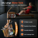 Water Rowing Machines for Home Use, WENOKER Rower Machine with Smart Electronic Knob,Wooden Row Machine with Comfortable Seat& LCD Monitor, Bluetooth App Compatible for Home Gym Exercise 400 LBS