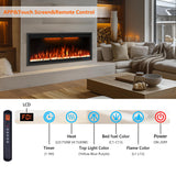 60" Smart Electric Fireplace Inserts,Slim Fireplace with APP Control & Remote Control& Touch Panel,13 Adjustable Flame Color&13 Fuel Bed Colors,750W/1500W,Black