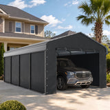 PHI VILLA 12x20 Carport, Metal Carports Canopy with Sidewalls Heavy Duty