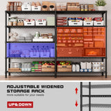 REIBII 73''W Shelf 1650 LBS Storage Shelves 5-Tier Metal Shelving Wire Shelving Unit, Adjustable Heavy Duty Metal Shelves Wire Shelf for Pantry Kitchen Industrial Commercial,17.7" D x 73" W x 71" H