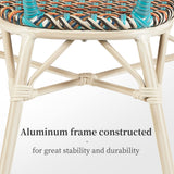 PURPLE LEAF French Bistro Chairs with Arms Set of 2, White Finish, Colorful