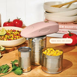 Battery Operated Electric Can Opener with Automatic Cutting for Hands Free Kitchen Use (Rose)
