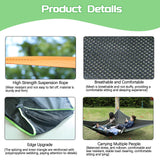 Triangle 13ft Camping Hammock for Outside Portable Outdoor Travel Multi Person Tree Hammock with 3 Ratchet Tie Down Straps & Net Pocket Max 800 lbs for 2-6 Adults/Kids (157''/400cm)
