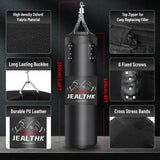 JEALTHK 4FT High-Density Oxford Fabric Unfilled Punching Bag for Adults. Boxing Training Equipment with 12OZ Gloves for Boxing MMA Kickboxing Karate Muay Thai Home Gym Training Jealthk